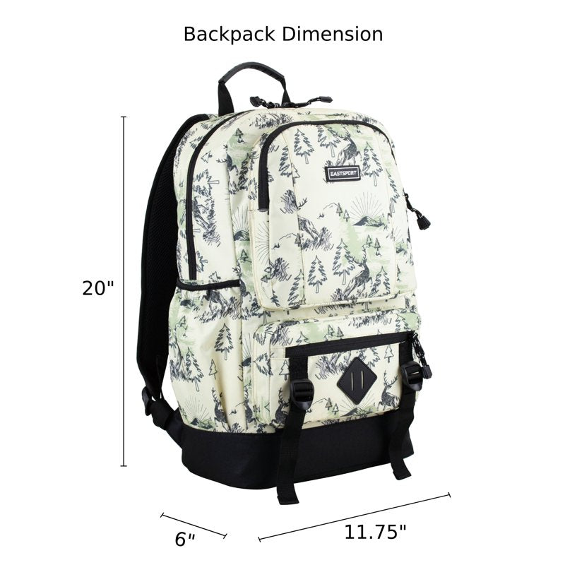Unisex Laptop Backpack with Deer Print - School & Travel Carryall