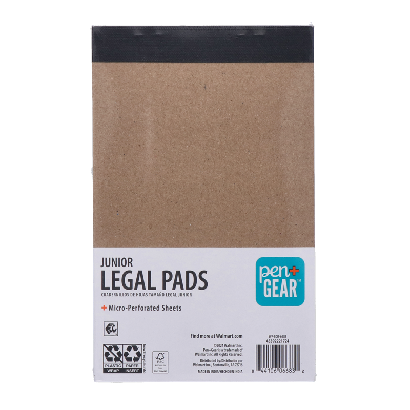 Junior Legal Pads 6 Pack 5x8 White Wide Ruled Paper Office Supplies