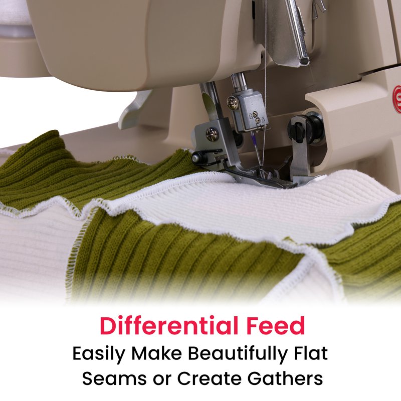 Heavy Duty Serger Sewing Machine 13 Stitches Overlock Machine with Metal Frame