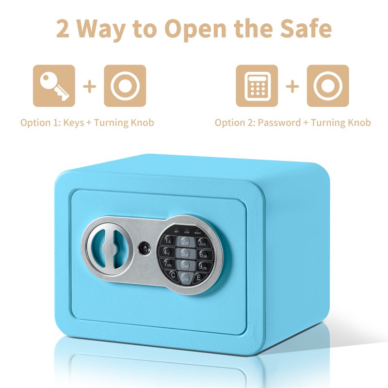 Digital Steel Safe Box with Fireproof Money Bag for Home Security