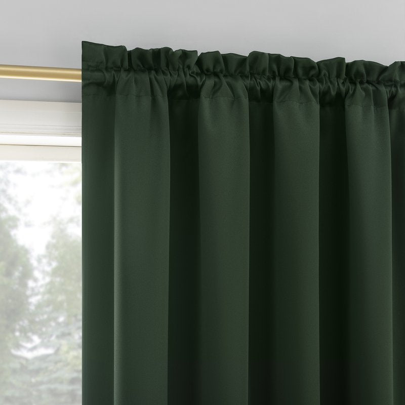 Blackout Curtain Panel Pair with Rod Pocket for Light & Noise Blocking