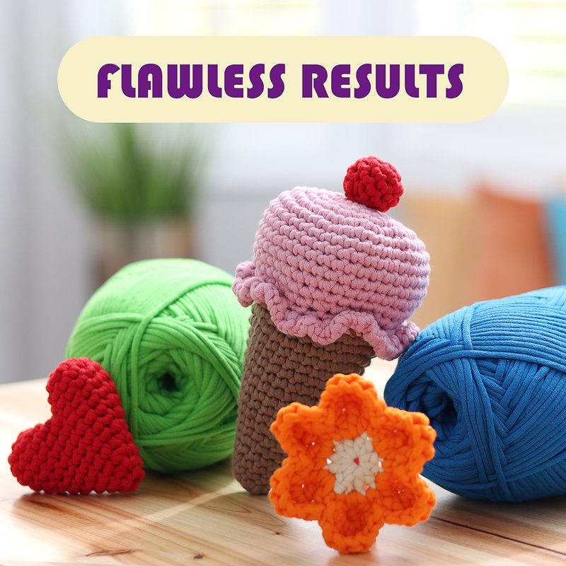 Crochet & Knitting Yarn - Cotton Nylon Blend, Worsted Weight, 1200 Yards, Beginner Friendly