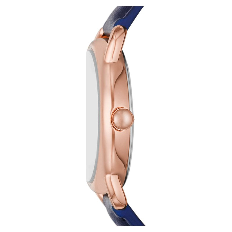 Women's Rose Gold Analog Wristwatch with Textured Dial and Faux Leather Band