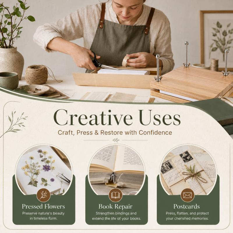 DIY Book Binding Kit with Wooden Press and Tools for Handmade Journals