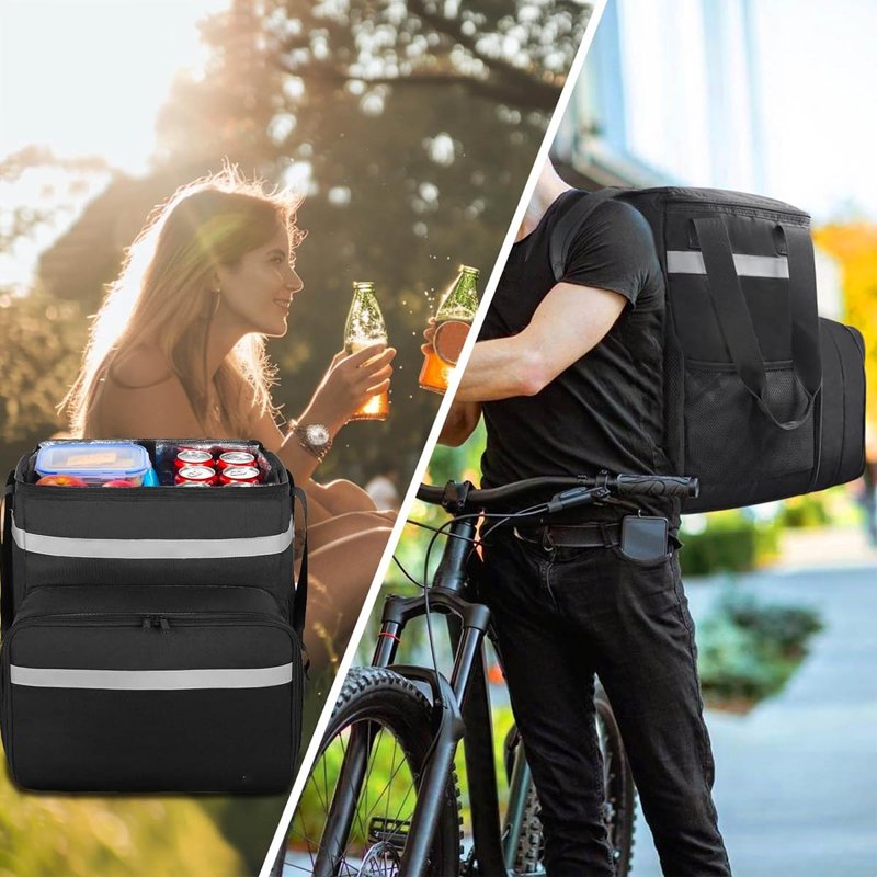 Insulated Food Delivery Backpack Large Leakproof Hot Pizza Bag with Pockets