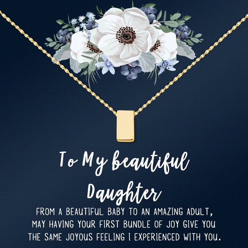 Mother Necklace Gifts for Women - Dainty Square Pendant for Mother & Daughter