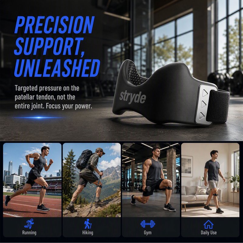 Adjustable Knee Support Strap for Running & Fitness - Breathable Silicone Lock Pad