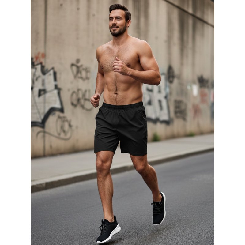 Men's Athletic Running Shorts Quick Dry with Zipper Pockets - Lightweight Workout & Basketball Shorts