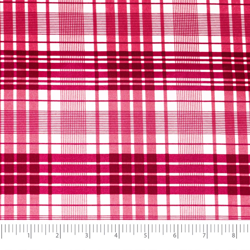 Cotton Quilting Fabric Plaid Cranberry 44" Wide - Pack of 1 or 2