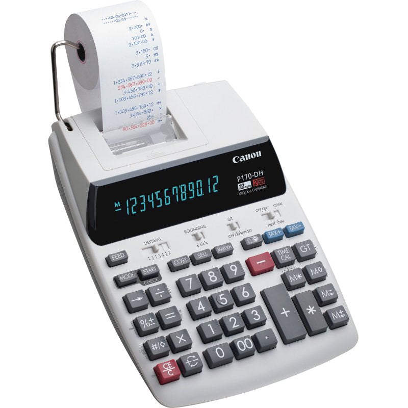Printing Calculator with Fast 2.3 Lines/sec Printing, 12-Digit Display, Compact Office Work