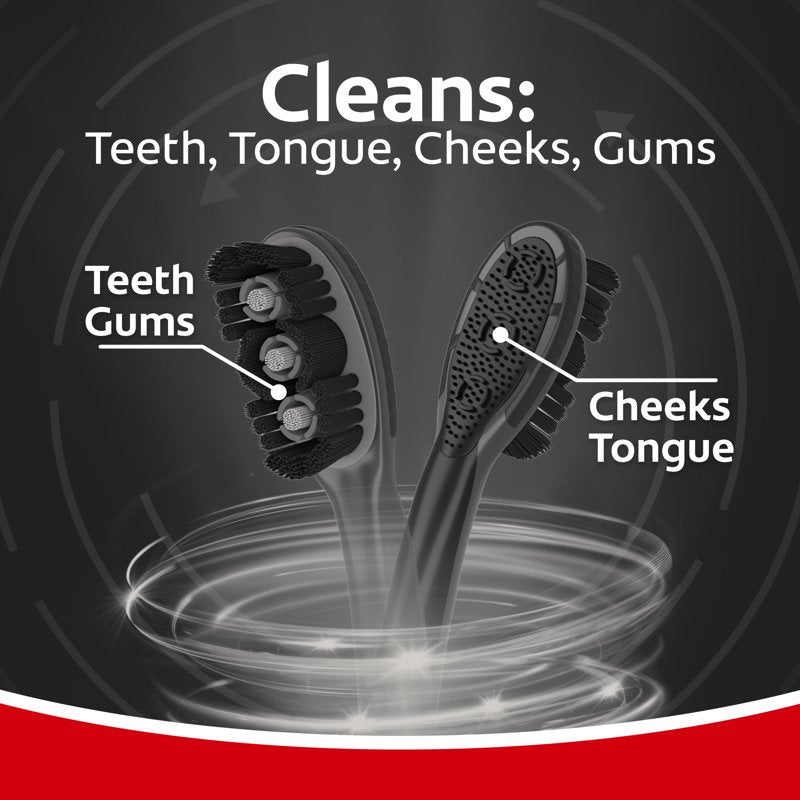 Multipack Electric Toothbrushes with Sonic Vibration - Soft Bristles, Battery Powered, Black, 3 Pack