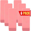 Large Pink Bevel Erasers for Pencils - Latex-Free, 6 Pack