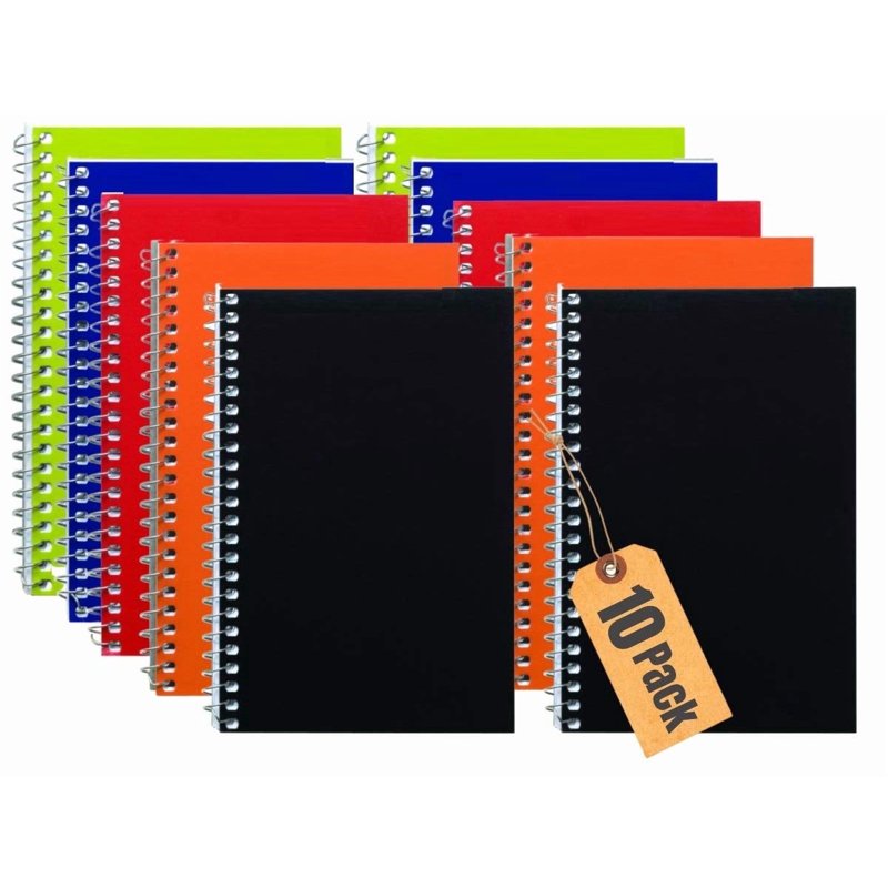 4x6 College Ruled Wirebound Memo Books - Assorted Color Notepads, 50 Sheets, 10 Pack