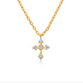 Gold Cross Pendant Necklace - 18 Inch Chain with 2 Inch Extension