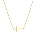 Gold Cross Pendant Necklace 16” Chain with 2” Extension - Dainty Jewelry
