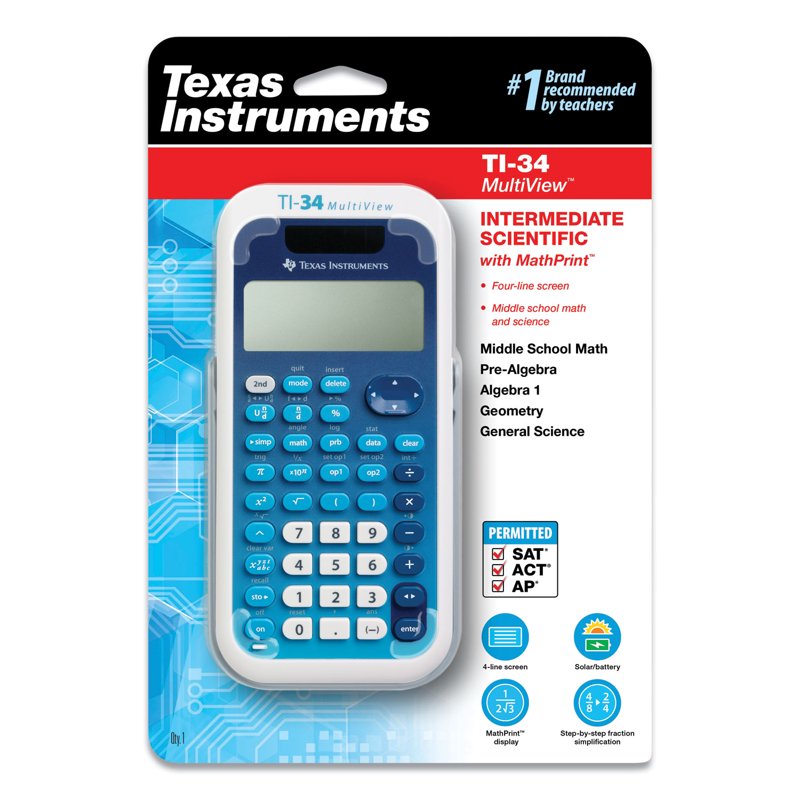 Scientific Calculator with 16-Digit LCD, MathPrint Mode, Dual Power