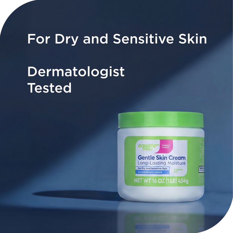 Equate Gentle Skin Cream 3 Pack - Moisturizer for Sensitive Skin
