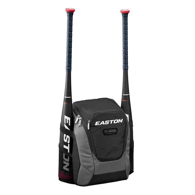 Youth Sports Backpack with Mesh Side Pockets & Fence Hook - Black