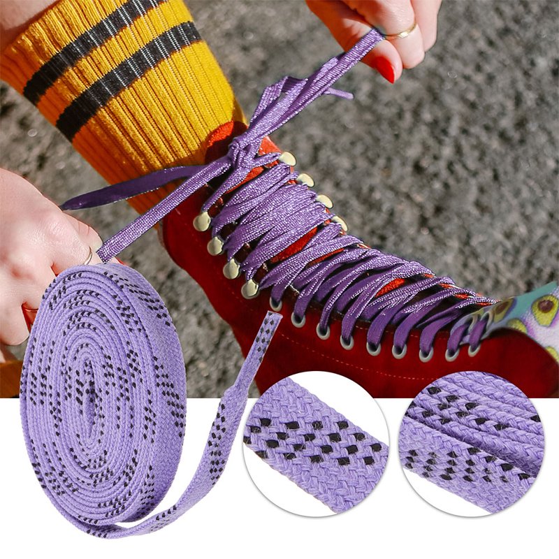 Ice Hockey Skate Laces - 108 cm Flat Polyester Cotton Replacement