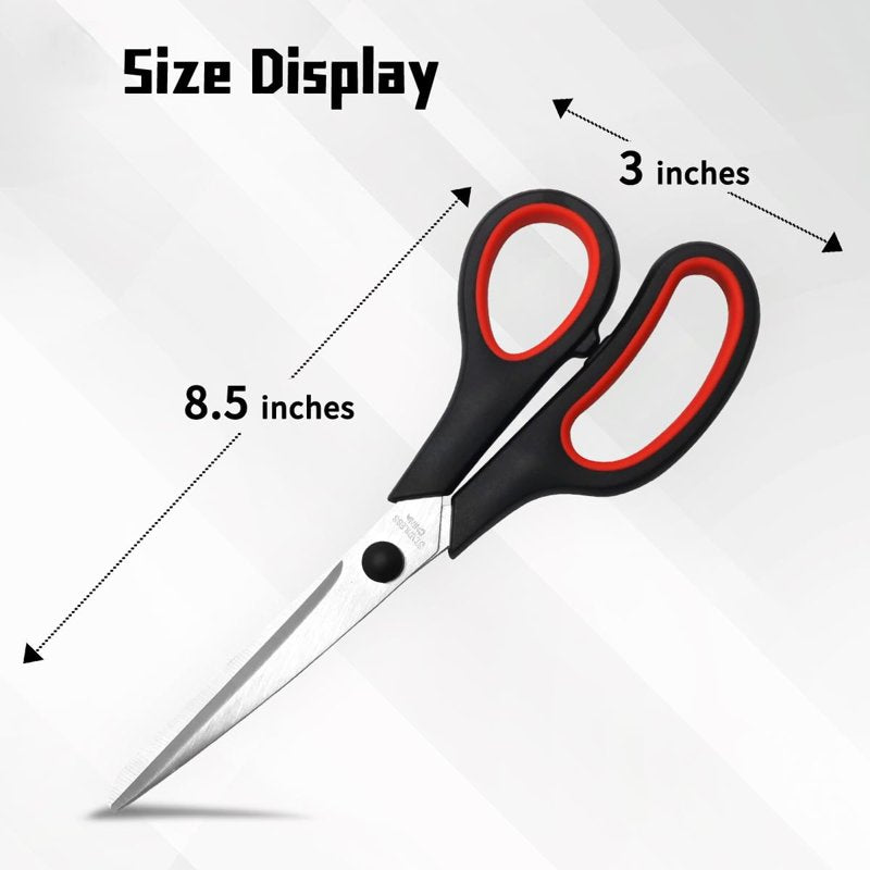 Heavy Duty 8-Inch Craft & Office Scissors Set - Ultra Sharp Blades & Comfort Handles