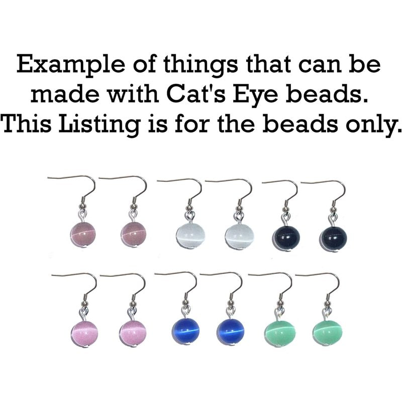 Bulk Assorted Colors Cats Eye Beads - 8mm, 10 Strands Jewelry Making