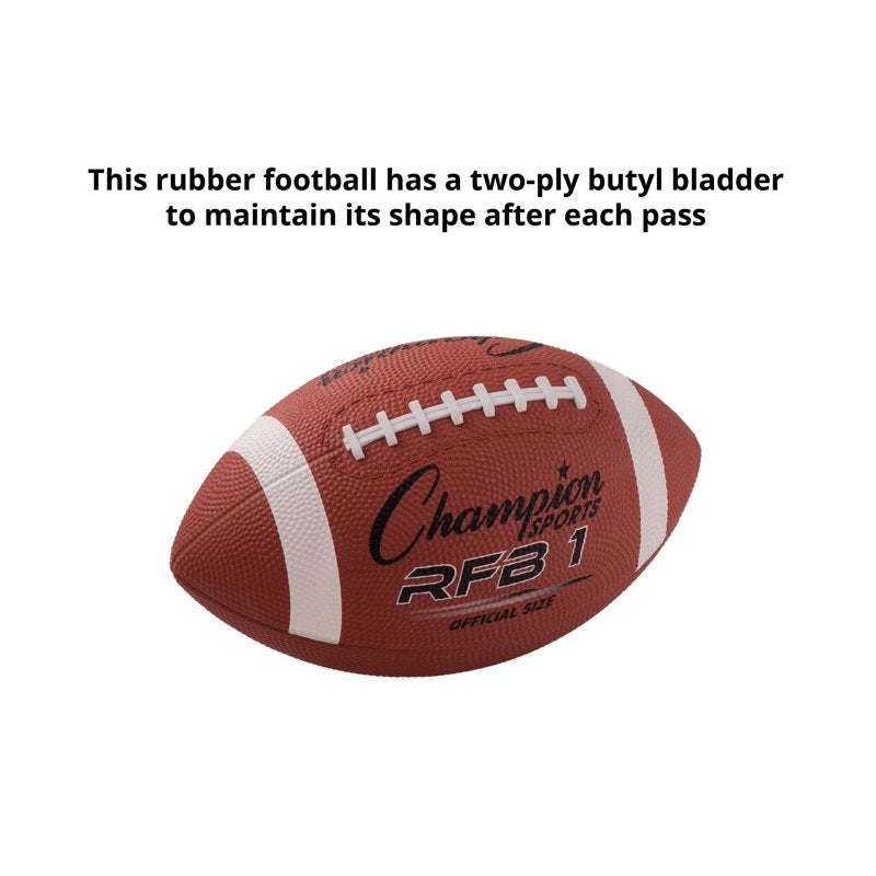 Rubber Football - All Sizes, Durable Water-Resistant Synthetic Cover for Indoor & Outdoor Play