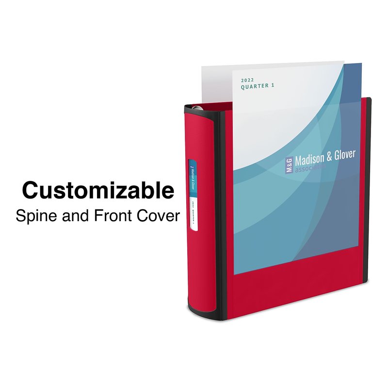 5-Inch Capacity Red Three-Ring Binder with D-Rings for Office & School