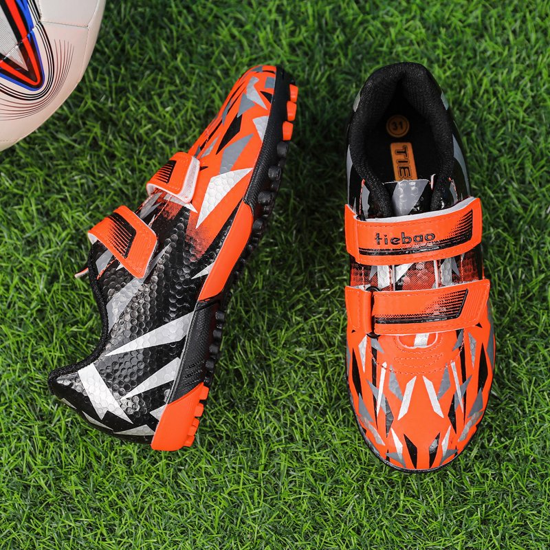 MiFeloo Kids Soccer Cleats 6.5 Toddler Orange Black — Outdoor Turf Football Shoes