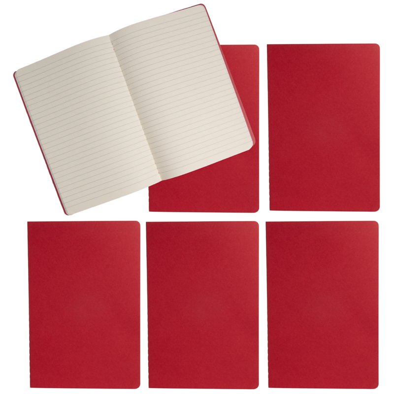 A5 Soft Cover Paper Journal Notebook Set - 6 Pack, 5.5 x 8.3 Inches, Multiple Colors