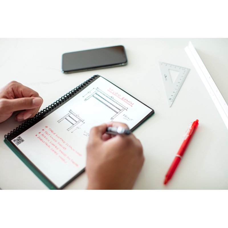 Smart Reusable Spiral Notebook - Eco-Friendly Digital Note-Taking, Lined Pages