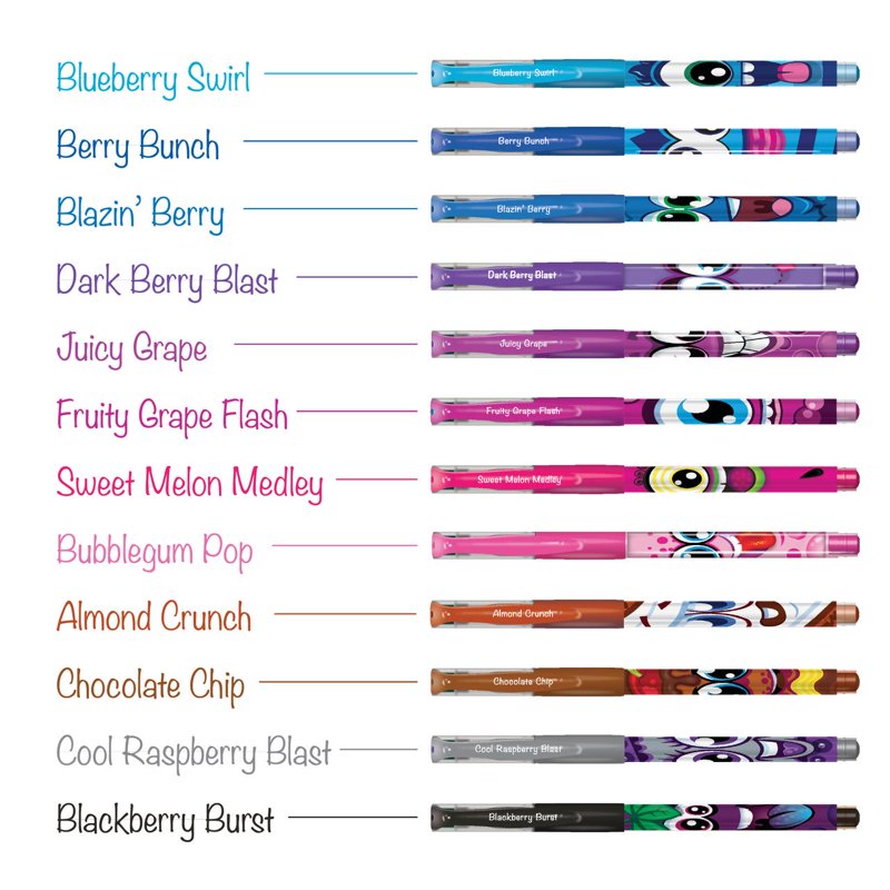 Scented Gel Pen Set with Neon Colors and Fruity Scents - 24 Pack