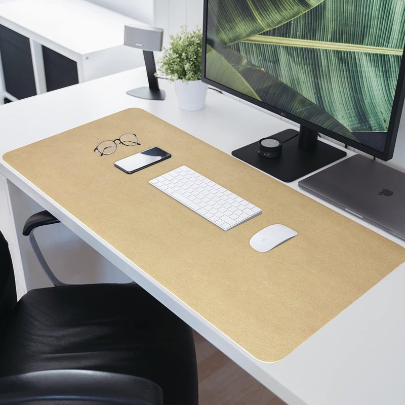 Waterproof Dual-Sided Desk Pad 31.5 x 15.8 Inches Leather Office Protector