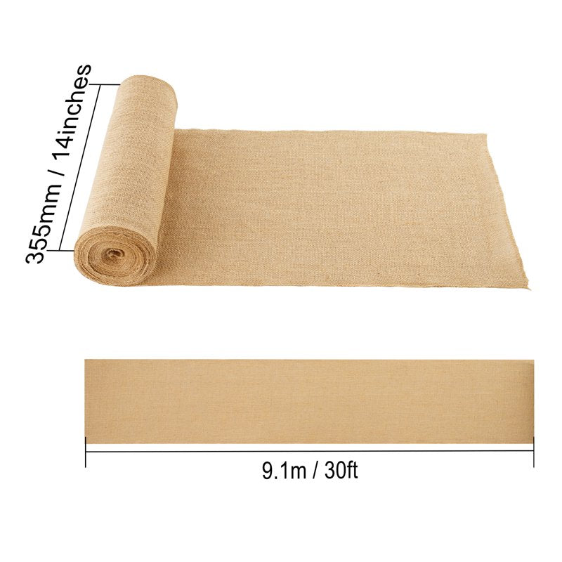 Natural Jute Burlap Roll for DIY Decor Wedding Garden 14x30ft & More