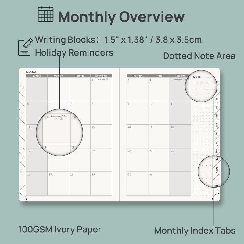 Academic Planner 2026-2027 Weekly & Monthly Organizer, Flexible Cover, 6.5x8.5 Inches