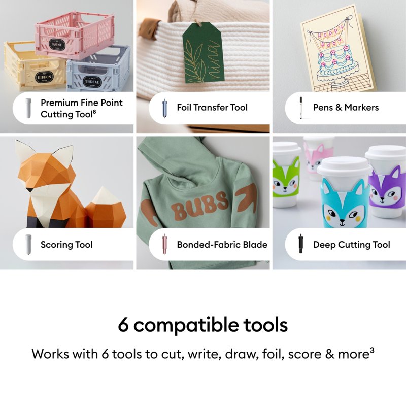 Cricut Explore 5 Cutting Machine Bundle with Vinyl & Iron-On Samplers
