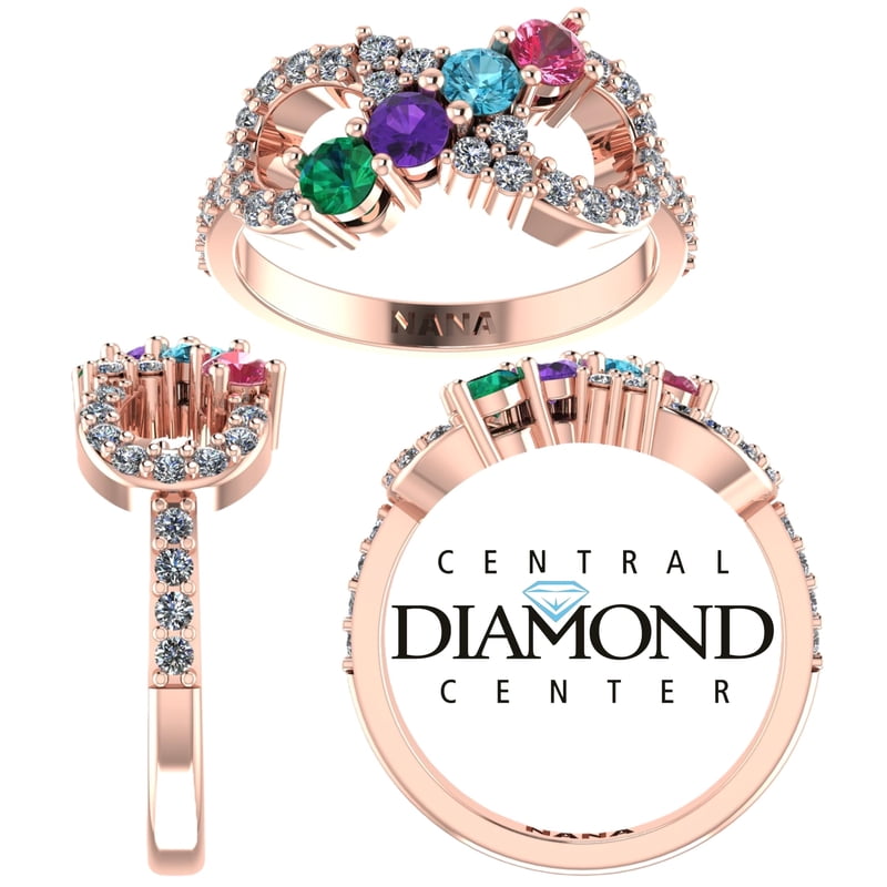 Elegant Mothers Infinity Ring with CZ Stones - Multiple Sizes & Metals