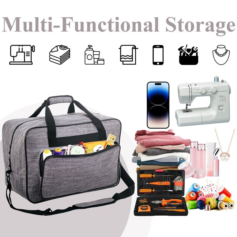 Portable Sewing Machine Carrying Case with Shoulder Strap - Fits Most Standard Machines