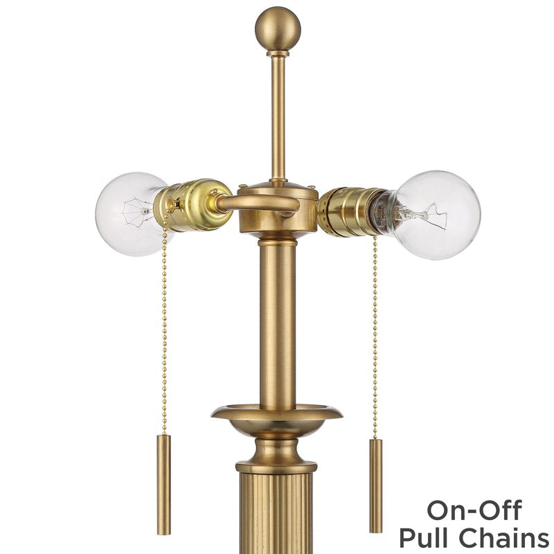 Traditional Table Lamps Set of 2 with USB Charging Ports - Gold & Black