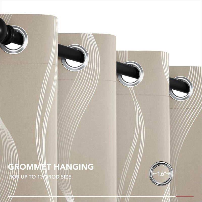Blackout Curtains 2-Pack 84in x 52in Thickened Window Drapes for Bedroom Living Room