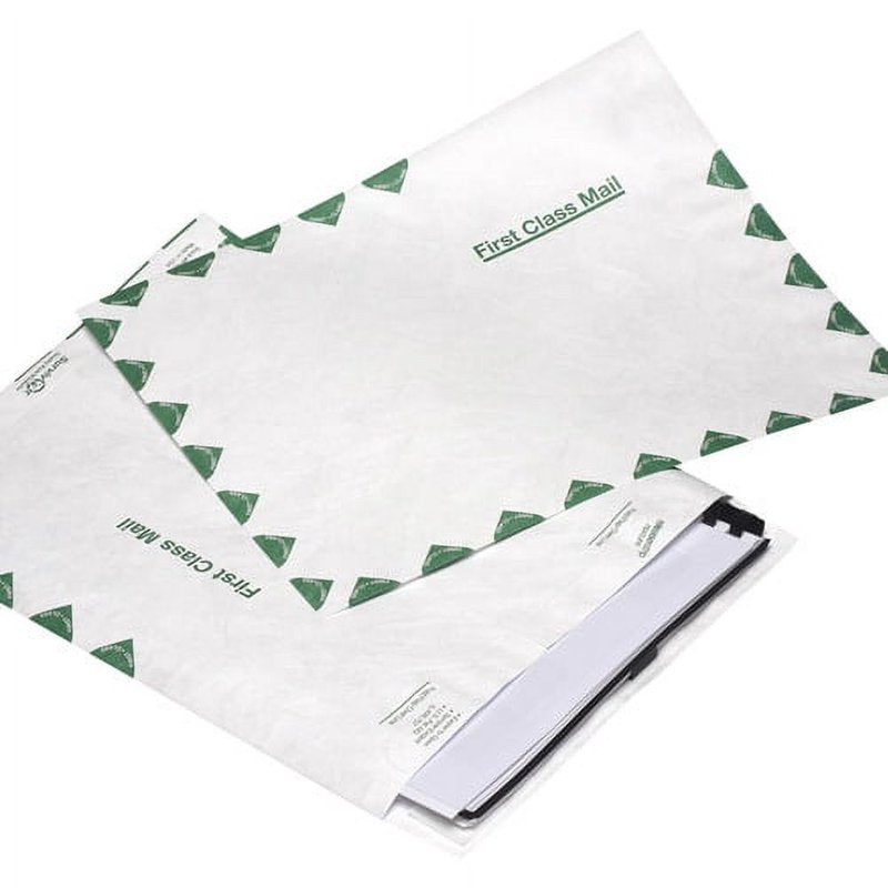 First Class Tyvek Envelopes with Peel & Seal - #10 1/2, 9x12, 14 lb, White, 100 Pack