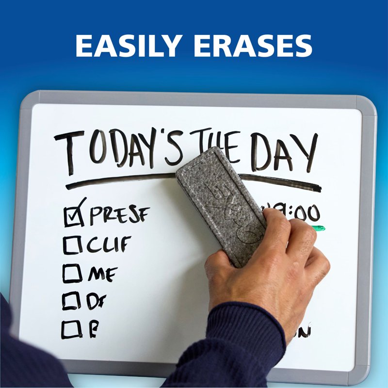 Dry Erase Markers Fine Tip Black 4 Pack - Low Odor, Office & Classroom Supplies