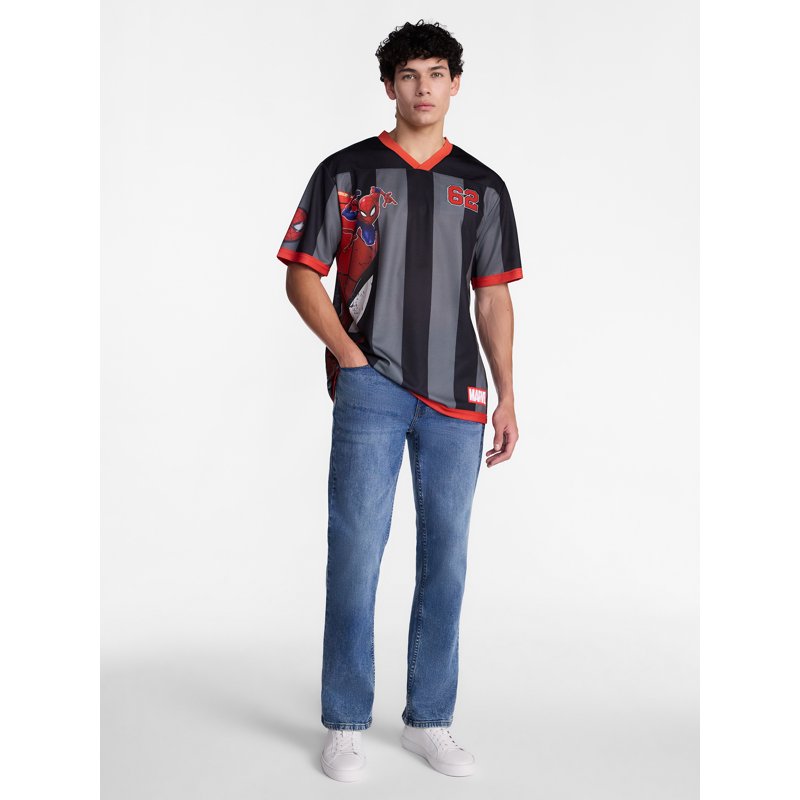 Spider-Man Graphic Mesh Soccer Jersey - Men’s & Big Men’s Navy L (Variation: Navy, L)