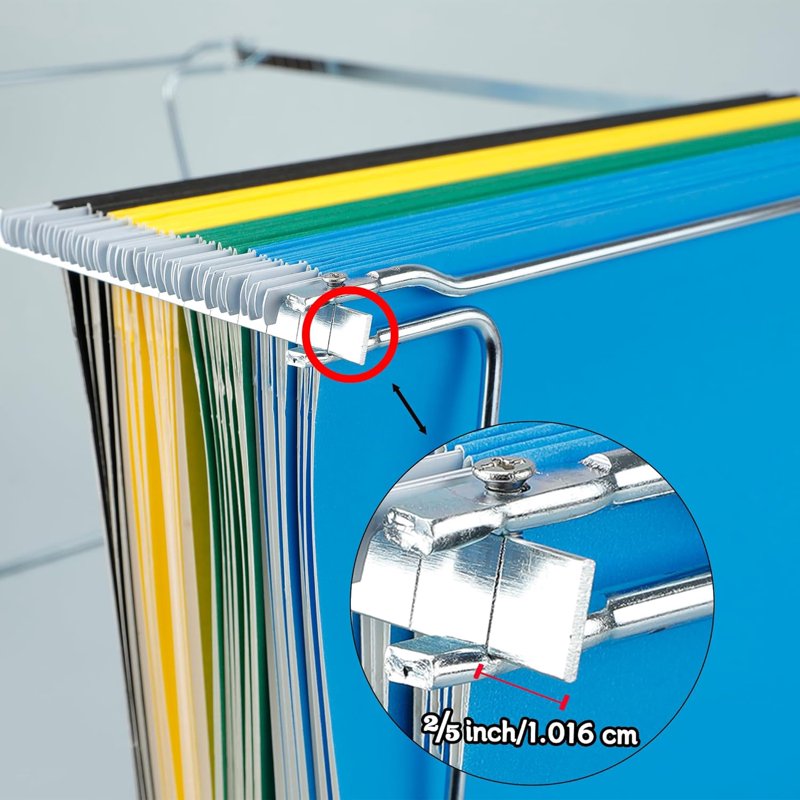 Heavy Duty Steel Hanging File Frame - Adjustable Letter Size Organizer, 2 Pack