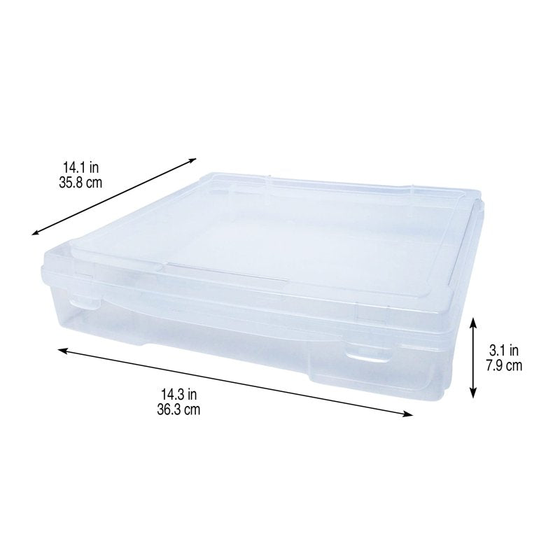 12 Pack Clear Plastic Scrapbook Storage Cases - Portable Craft Organizer