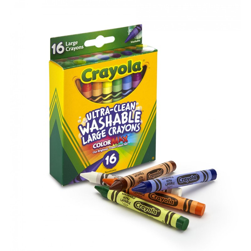 Crayola Large Washable Crayons - 16 Count for Kids, Bright & Easy to Wash