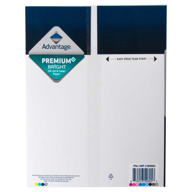 Advantage Bright Inkjet & Laser Printer Paper 8.5x11 White 24lb 800 Sheets
