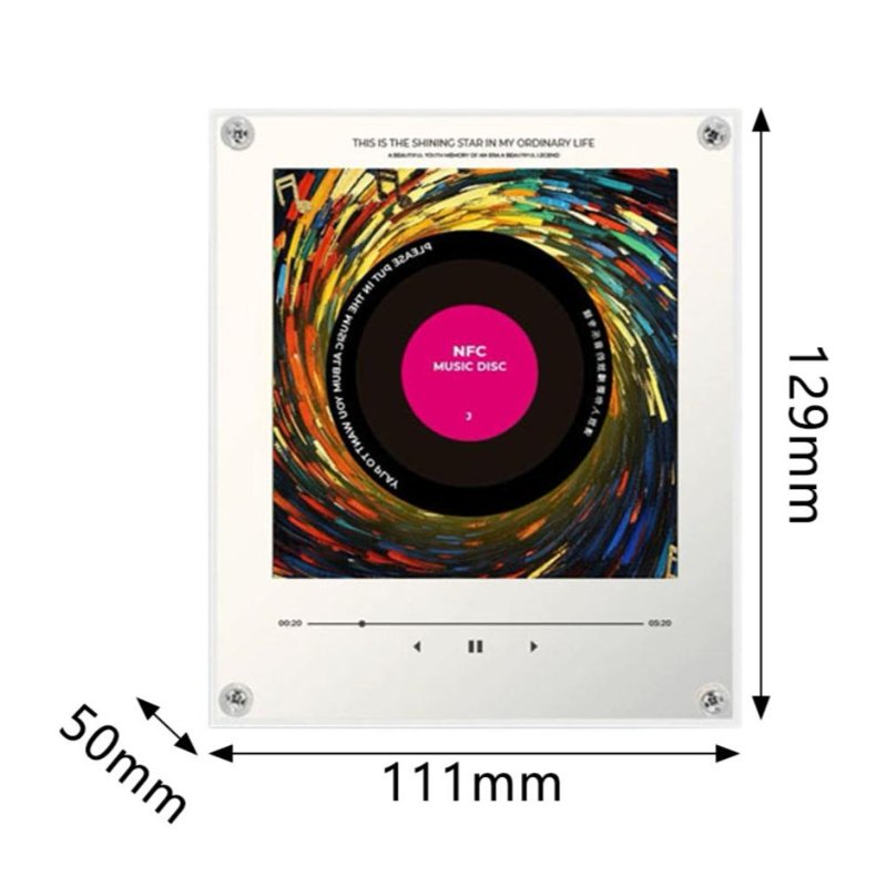Programmable NFC Music Refrigerator Magnet with Vinyl Discs & LED Light - Home Decor Gift