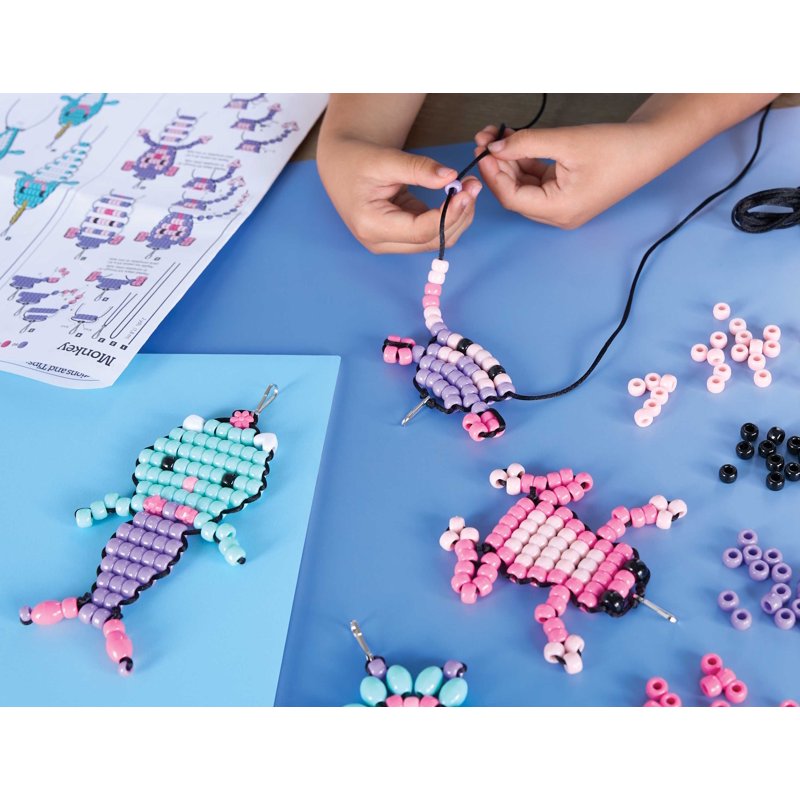 Bead Buddy Kit with Beads and Instructions for Kids - Create 8 Colorful Designs