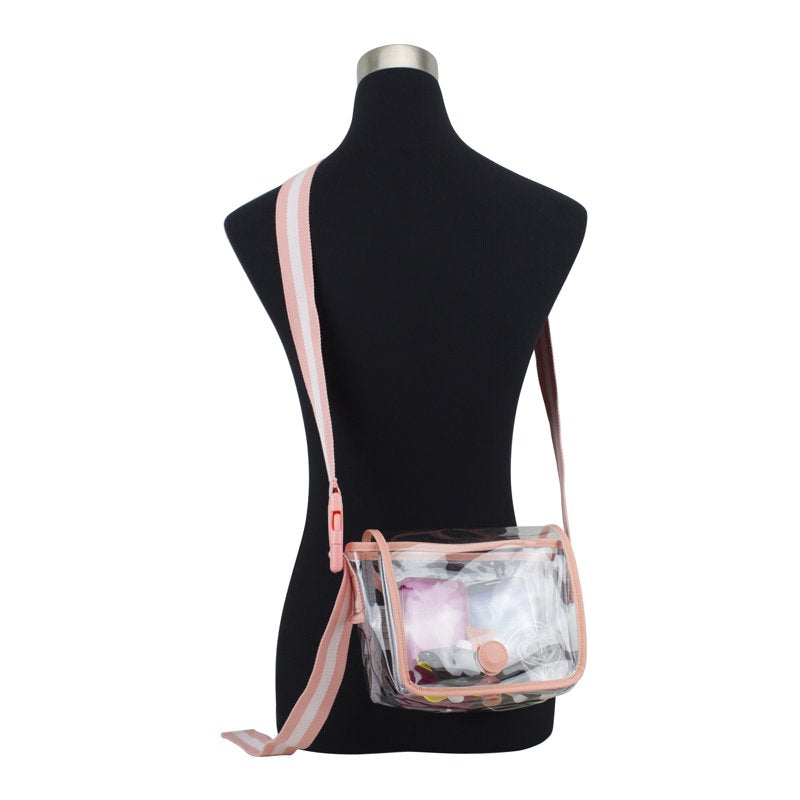 Clear Stadium Cross Body Bag - Durable PVC, Adjustable Strap, Security-Friendly