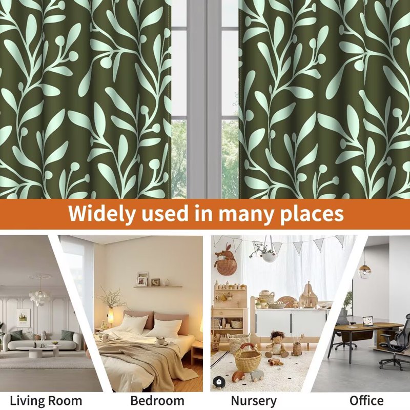Room Darkening Blackout Curtains with Grommet Top - Insulated Window Drapes, 2 Panels Set